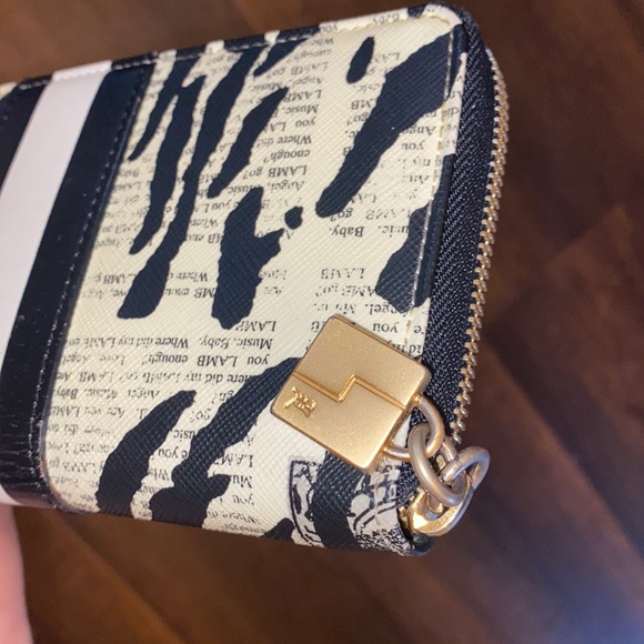 Y2K L.A.M.B. Zebra Black and White LEATHER Stripe Long Wallet LARGE - Picture 5 of 16
